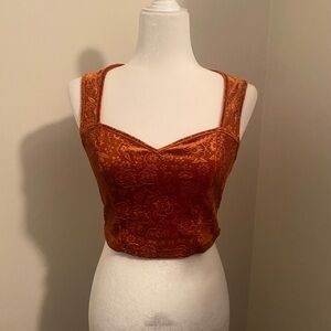 Orange Floral Crop Top